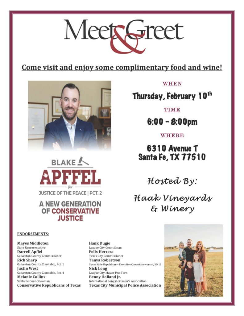 Blake Apffel Meet & Greet Flyer