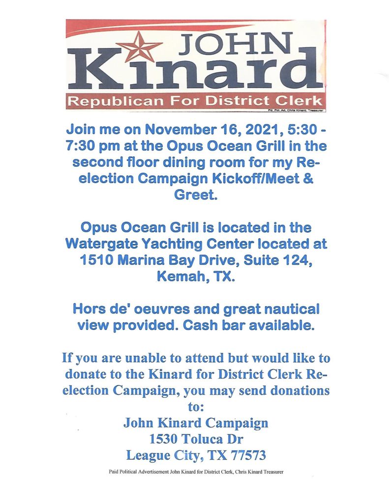 John Kinard Campaign Kickoff - Galveston Island Pachyderm Club